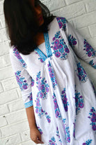 Purple Buta Mughal Kurta Dress : Cotton Delight