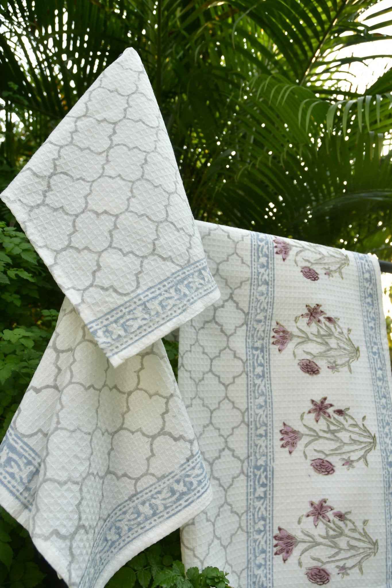 Pink Lily & Grey Bath & Hand Towel