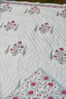 Lovely  Pink Buta With Cypress Leaf Single Quilt