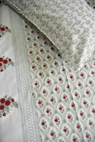 Red Flower Jaal Buta Premium Hand Block Bedsheet