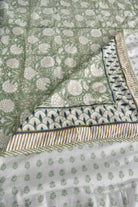 The Olive Green Floral Dohar : Timeless Elegance