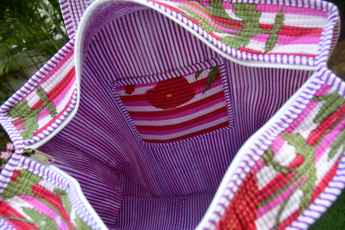 Poppy on stripe 