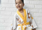 Kids HandBlock Premium Waffle Cotton Bathrobe Deer pattern