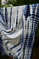 Indigo Tie n Dye Throw, Handcrafted, Unique Patterns