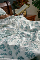 Sea Green Geometrical Quilt - Jaipuri Rajai premium quality