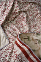 Beige and Maroon Palm and floral jaal Dohar