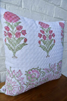 Coral Pink Waffle Cushion Cover: Hand Block Comfort