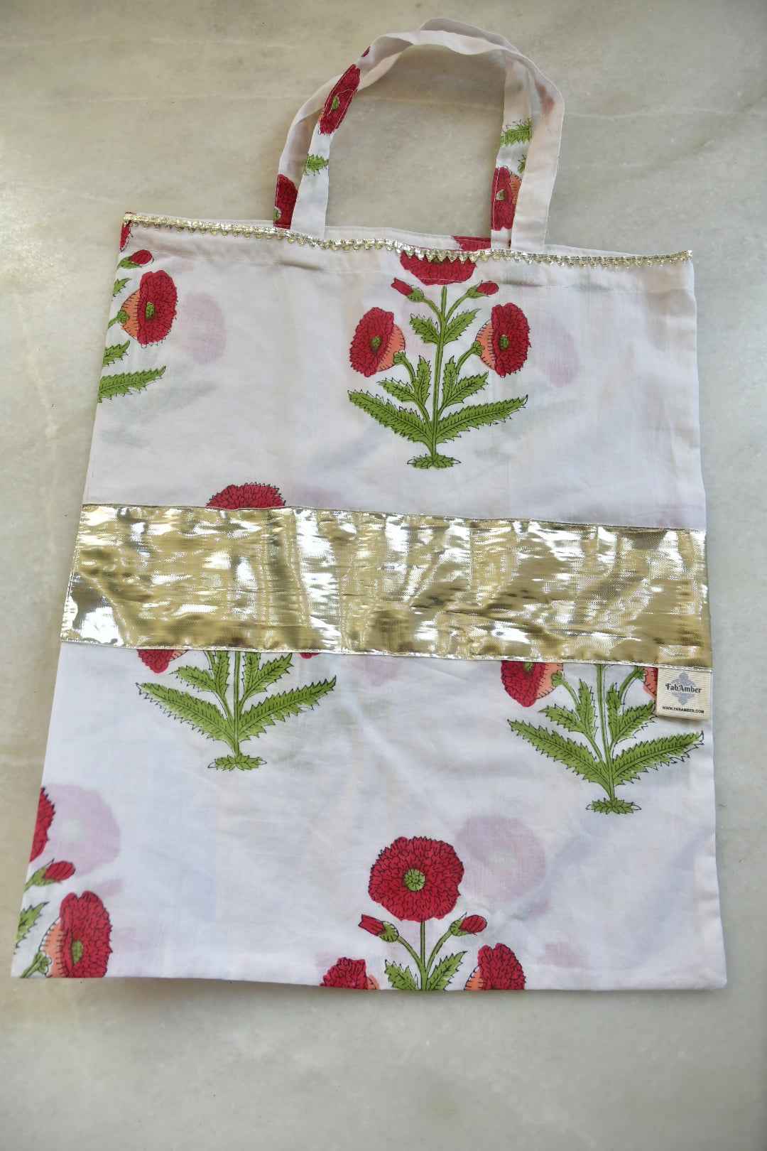 Handblock Printed Gota Gifting Bag