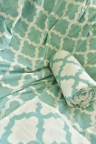 Sea Green n White reversible Mul Mul Dohar