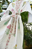 Cotton Bathrobe : Paanch Buta Handblock waffle robe