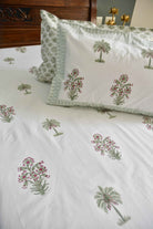Palm Bliss Bedsheet, Soft Cotton, Tropical Vibes
