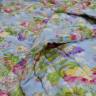 Sky Blue Floral Handblock Reversible Quilt