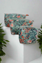 Calming Green Utility Bag | Hand-Blocked Cotton Travel Bag
