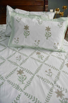 Green Jaal Hand Block Cotton Jaipuri Bedsheet