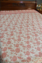 Pink Floral Quilt, Reversible Comfort : Jaipur Elegance