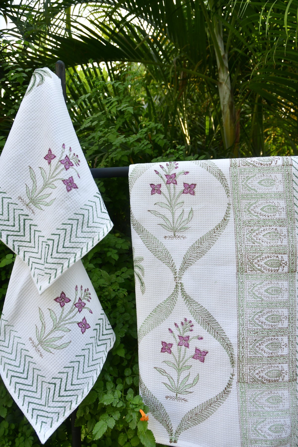Mughal Jaal HandBlock bath and hand towel 
