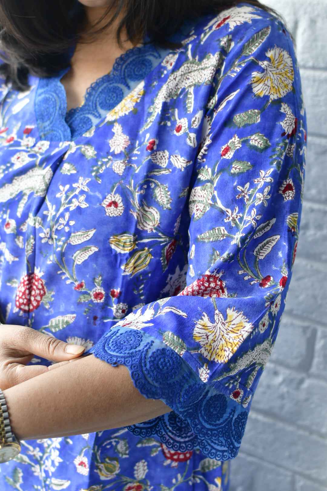 Blue Bagiya Cotton Kurta Set : Kurta and Pants