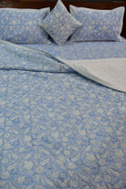 Blue & White Floral Jaipuri Quilt | Handblock Cotton Quilt for Luxurious Comfort