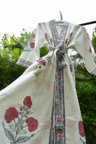 Lovely Pink Poppy waffle Cotton Bathrobe