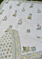 Yellow Green Buta Jaipuri Quilt