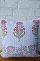 Coral Pink Waffle Cushion Cover: Hand Block Comfort