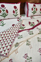 Classic Red Poppy Handblock Cotton Bedding Set