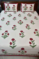 Classic Red Poppy Cotton Handblock Bedsheet