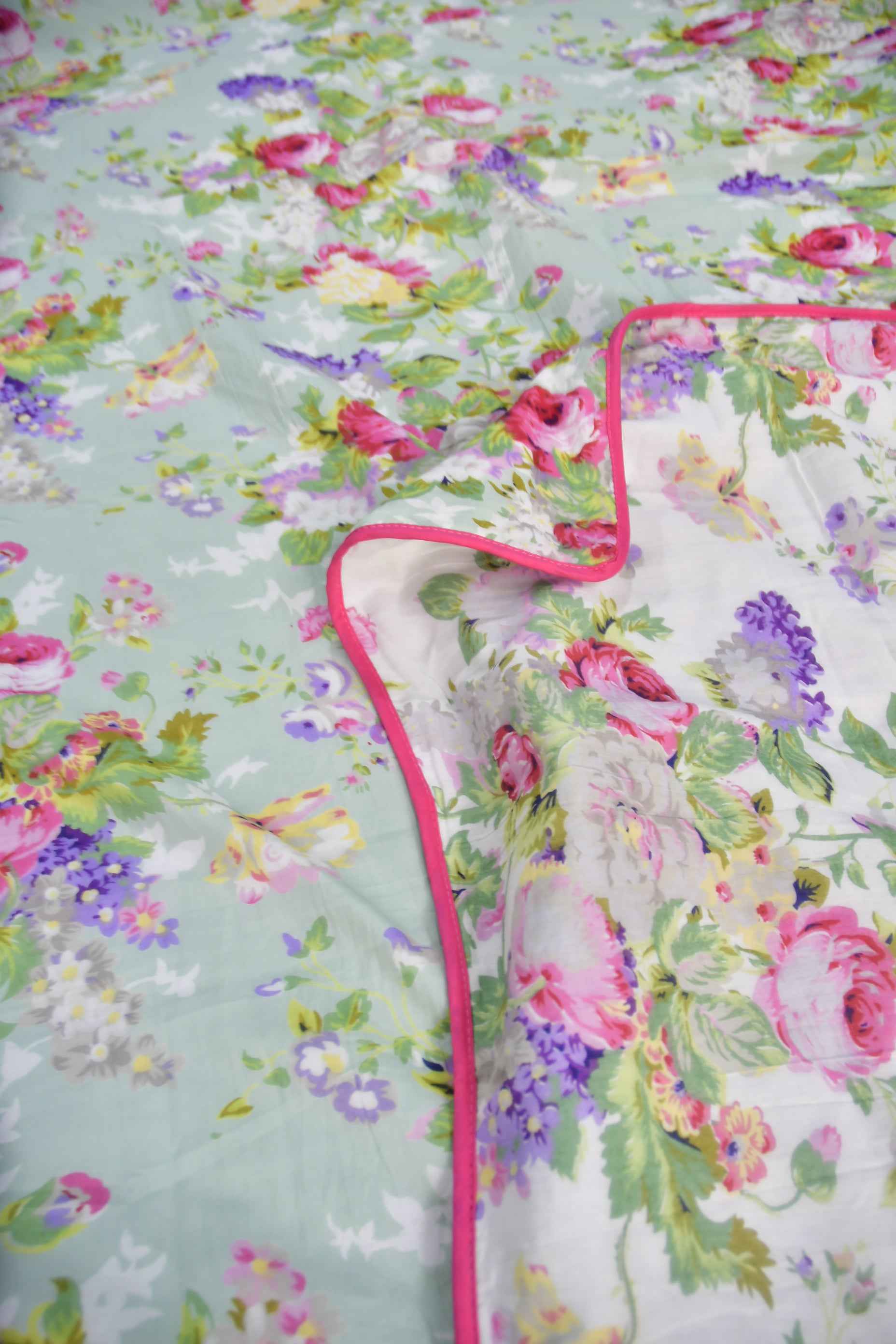 Pista Green Mul Mul Dohar: Comfort & Floral Elegance