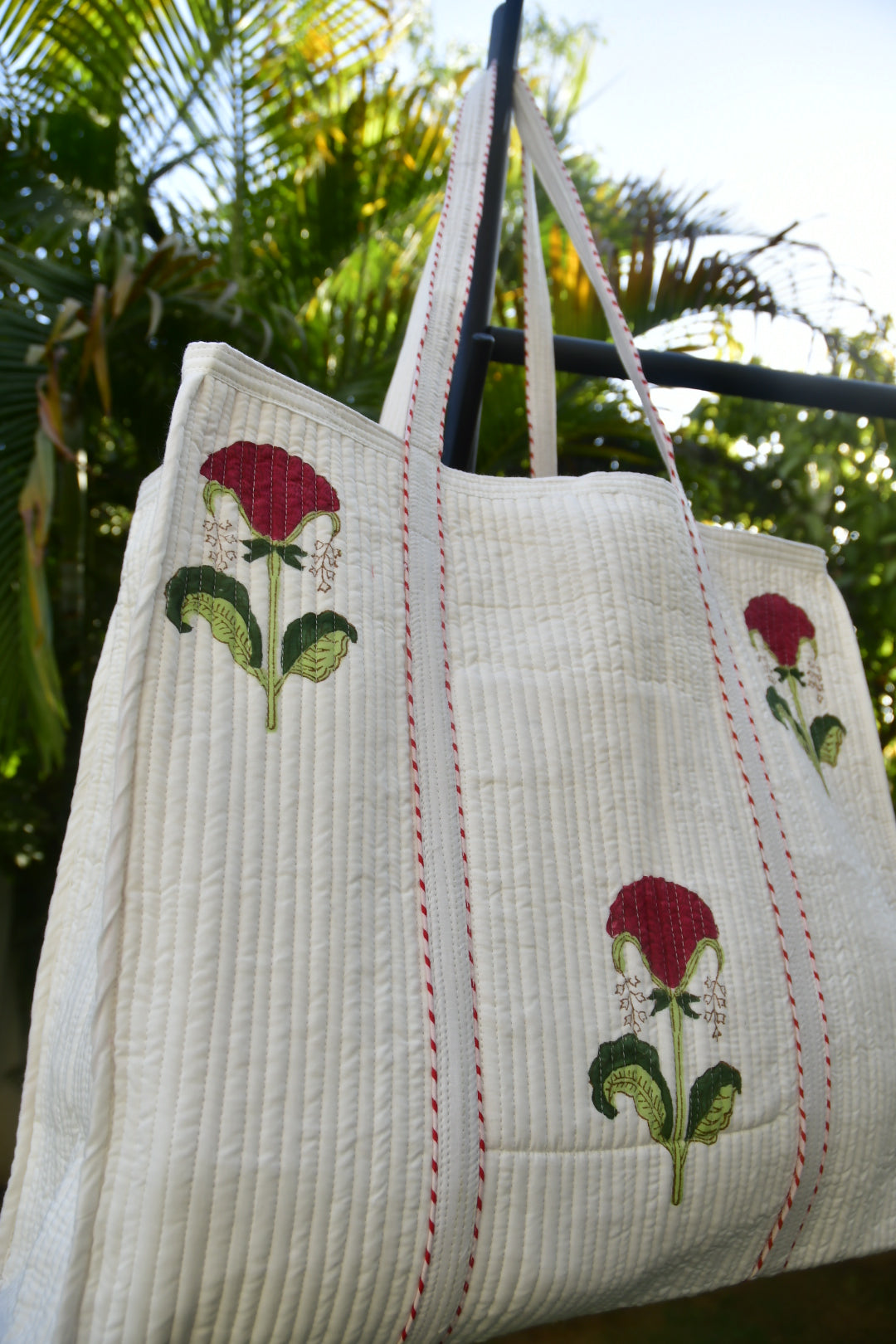 White jaipurin tote bag