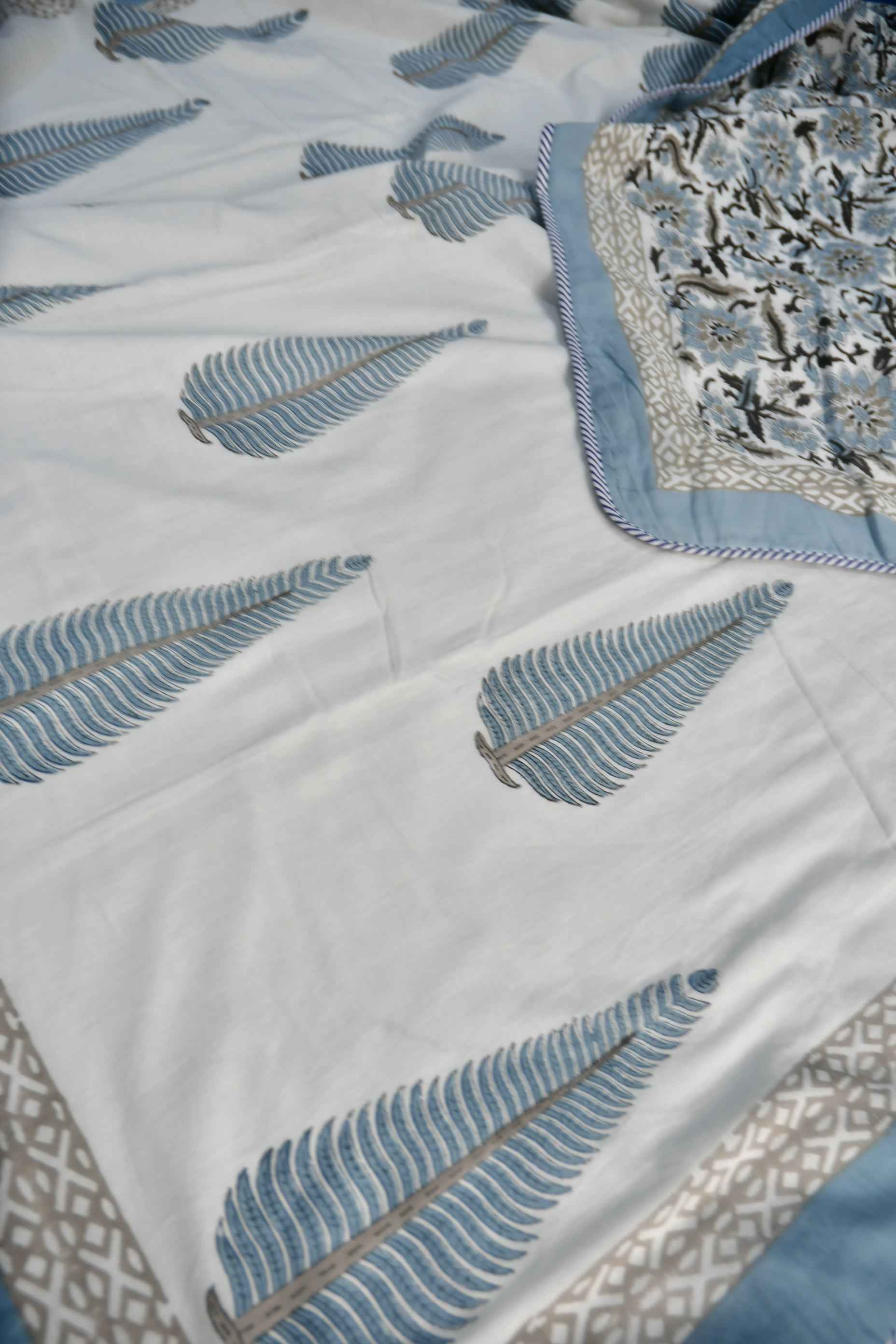 Premium Blue Cypress Dohar for a Luxurious Sleep