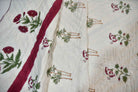 Classic Red Poppy Handblock Cotton Quilt