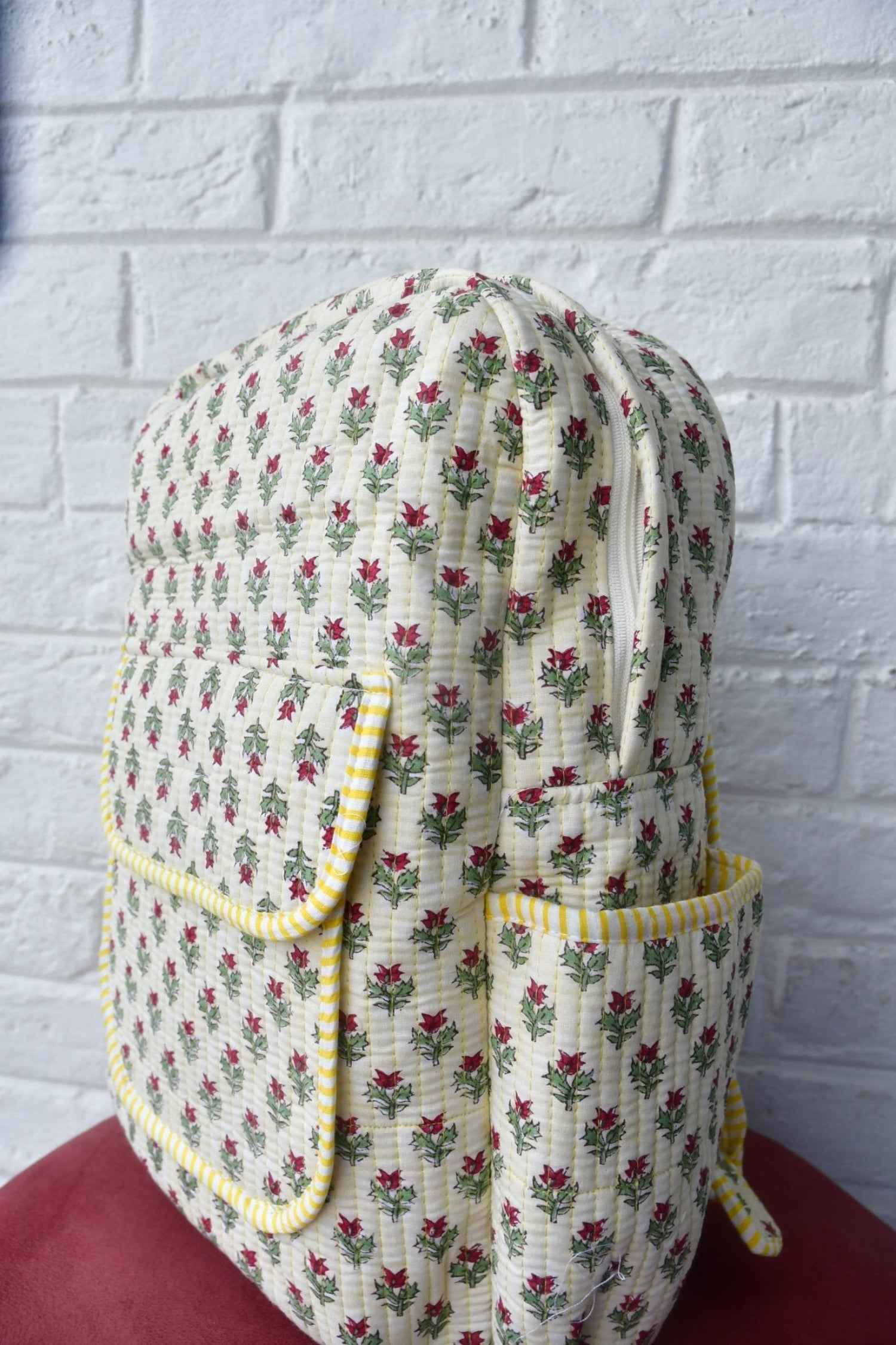 Classic Buti Handblocked Backpack : Multiple Use