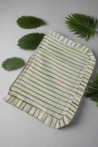 (Copy) Green and White Frilled Utility Bag Hand Block Print canvas