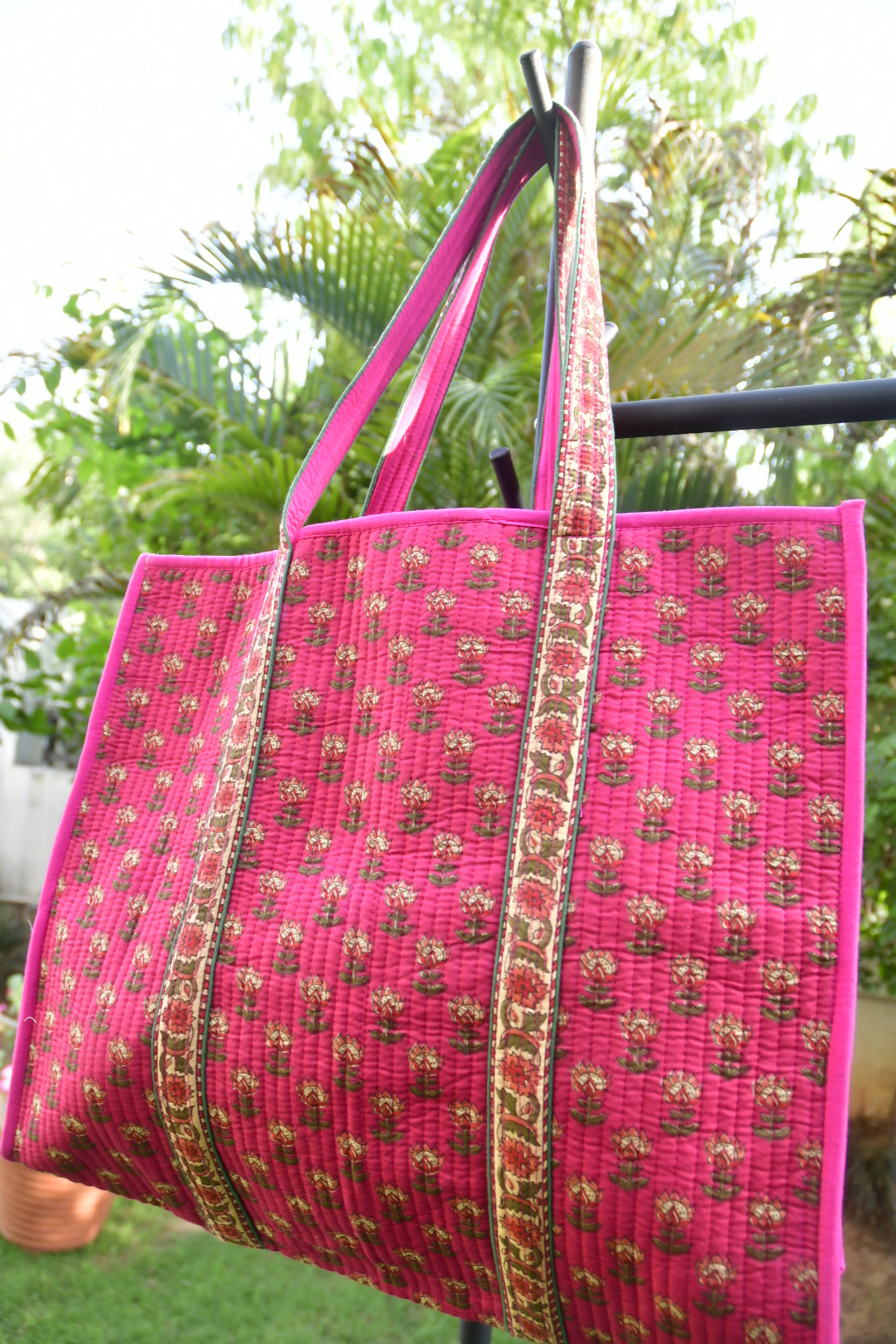 Premium pink floral bag