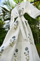 Royal Buta Handblock Waffle Cotton Bathrobe