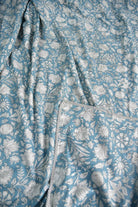 Bluish Cyan floral Print Reversible Dohar