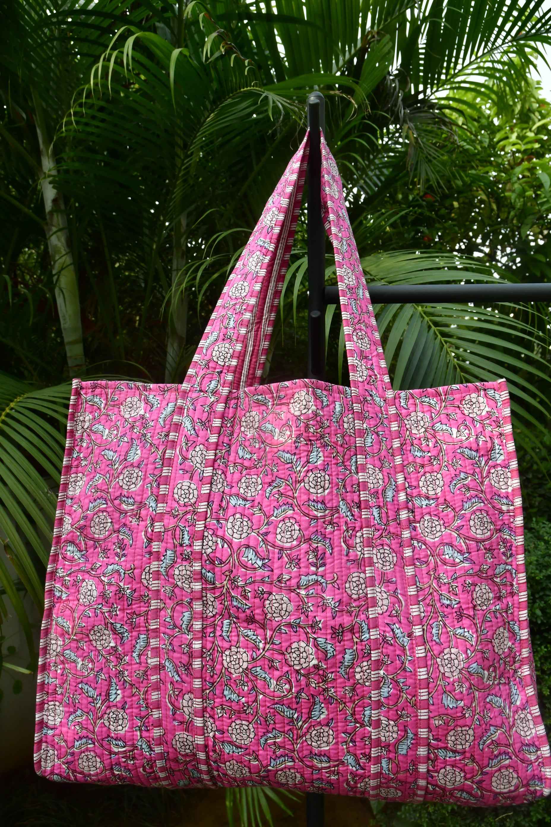 Happy Pink Floral Tote Bag: Carry a Touch of Spring Wherever You Go