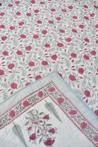 Lovely  Pink Buta With Cypress Leaf Single Quilt