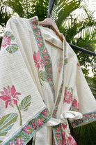 Cotton Bathrobe : Pink Lotus waffle robe