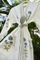 Royal Buta Handblock Waffle Cotton Bathrobe