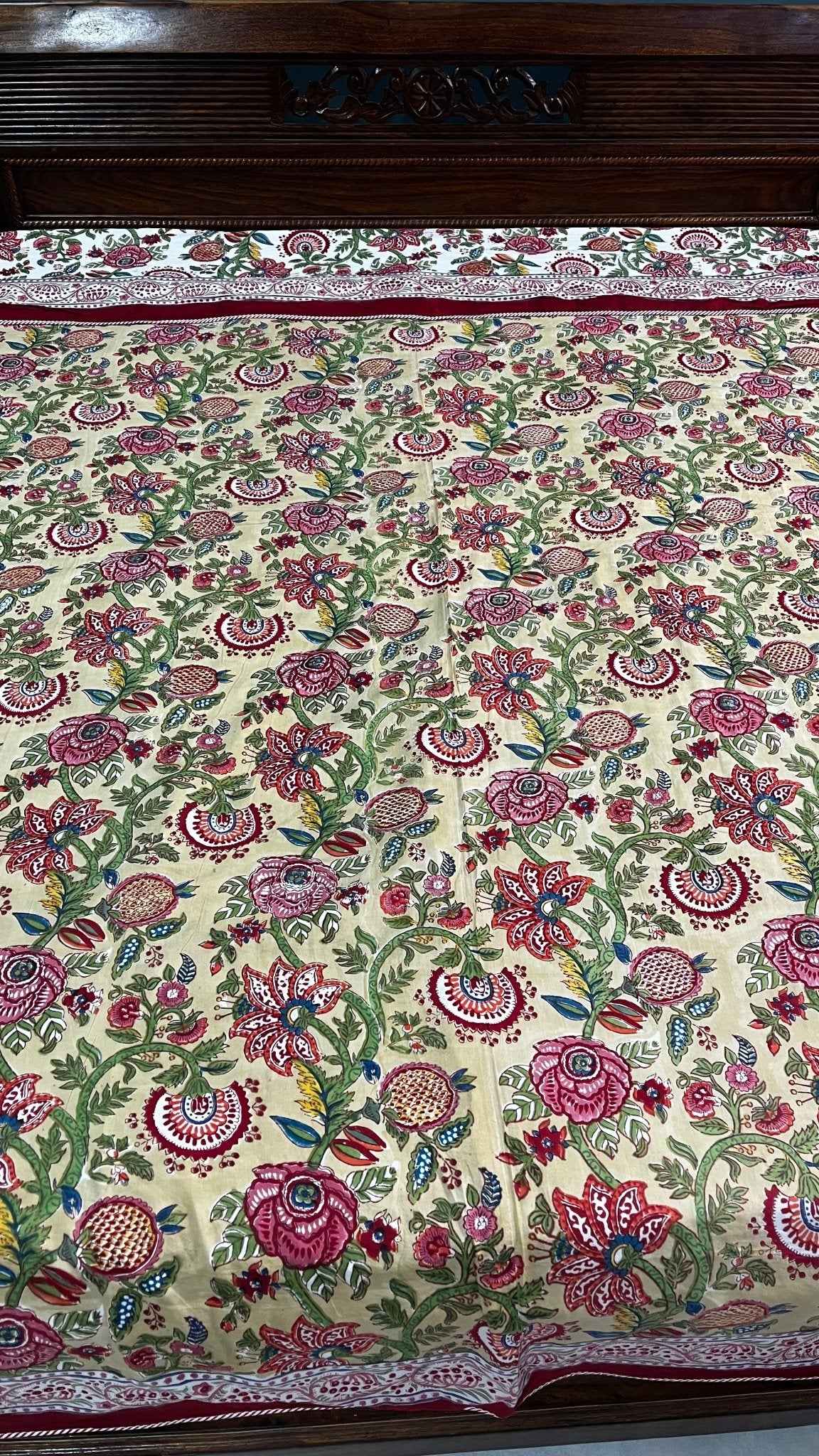 Premium Royal Floral Jaal Handblock Dohar