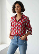 Royal Red Modal Cotton Women’s Shirt