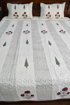 Red Poppy Quilted Bedcover | Premium luxury