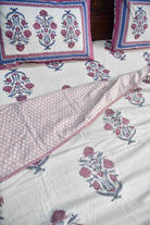Burnt Pink Buta Dohar Cotton Bedding Set