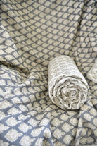 Grey Bagru Print Reversible Cotton Dohar