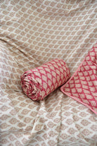 Elegant Ruby Pink Bagru Print Dohar | Handcrafted Comfort