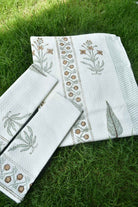 Saffron Floral and Cypress Pattern Bath & Hand Towel Set