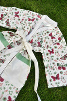 Kids Premium Handblock Waffle Cotton Bathrobe Butterfly Pattern