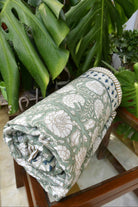 The Olive Green Floral Dohar : Timeless Elegance