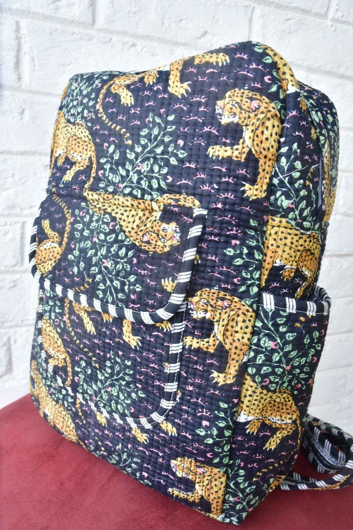 Black Leopard Print Backpack: Durable & Stylish